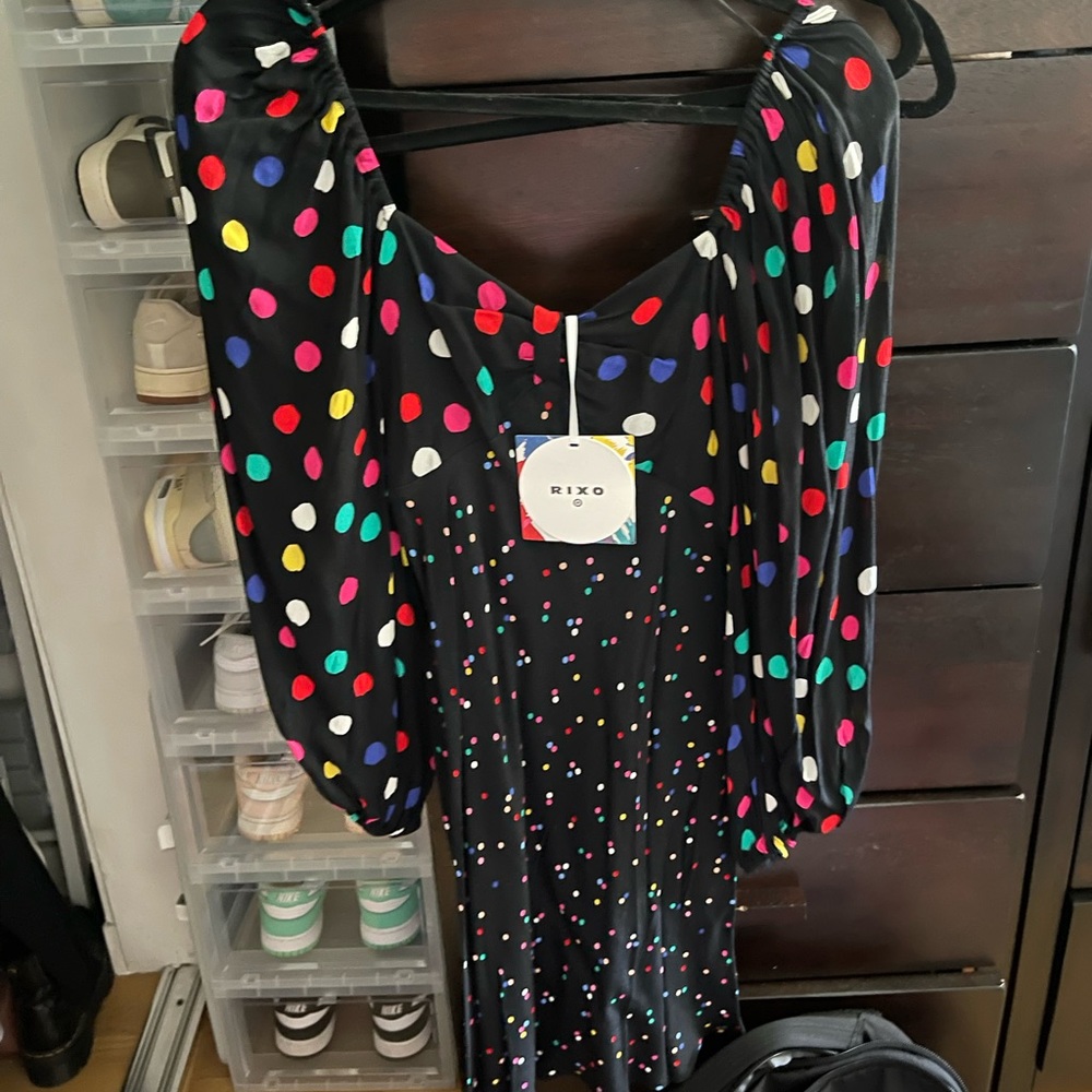 Polka dot long sleeve dress